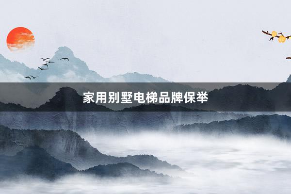 家用别墅电梯品牌保举